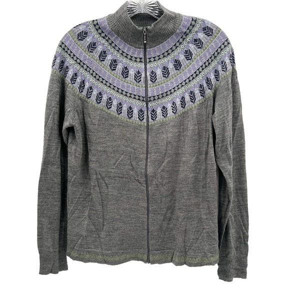 Woolrich Sweaters - WOOLRICH FAIR ISLE WOOL BLEND FULL ZIP SWEATER SIZE LARGE